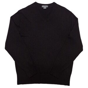 DANIEL CREMIEUX 100% Cashmere V-Neck Sweater Dark Brown Black‎ Men's Large L